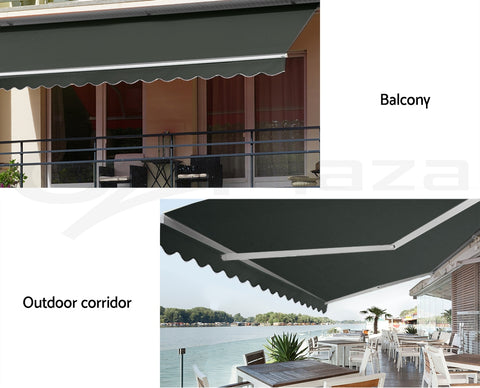 Image of Instahut Folding Arm Awning Motorised Retractable Outdoor Sunshade 5X2.5M