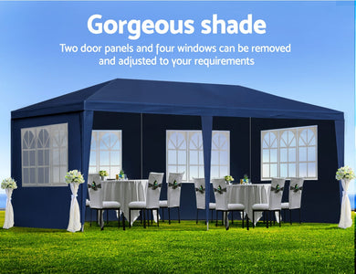 Instahut Gazebo 3x6 Outdoor Marquee Gazebos Wedding Party Camping Tent 6 Wall Panels