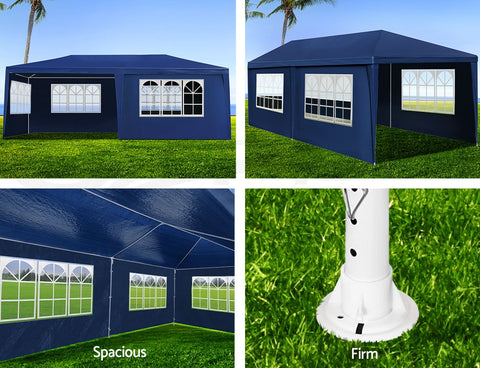 Image of Instahut Gazebo 3x6 Outdoor Marquee Gazebos Wedding Party Camping Tent 6 Wall Panels