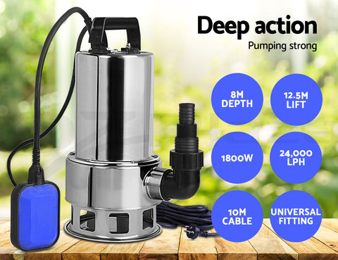 Image of Giantz Water Pump 1800W Submersible Pump Dirty Water Bore Sewage Septic Sewerage