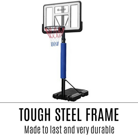 Image of Everfit 3.05M Basketball Hoop Stand System Ring Portable Net Height Adjustable Blue