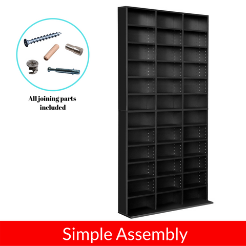 Image of Artiss Adjustable Book Storage Shelf Rack Unit - Black