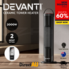 Devanti Ceramic Tower Heater Electric Portable Oscillating Remote Control 2000W