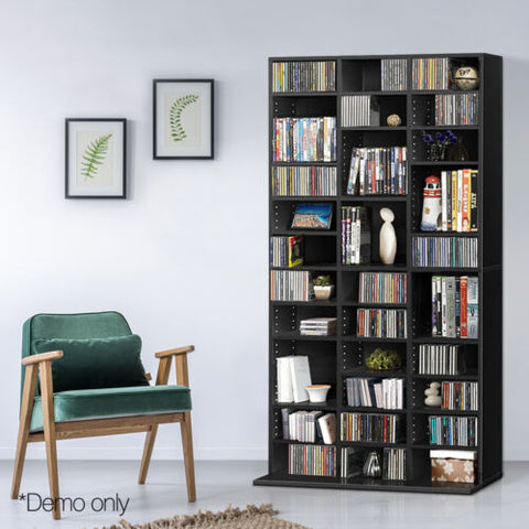 Image of Artiss Adjustable Book Storage Shelf Rack Unit - Black