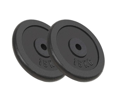 Image of 2x 15kg Weight Plate 30kg Cast Iron Exercise Fitness Barbell Weight Disc