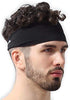 Mens Headband - Running Sweat Head Bands for Sports - Athletic Sweatbands for Workout/Exercise, Tennis & Football - Ultimate Performance Stretch & Moisture Wicking, Mens, Midnight Black