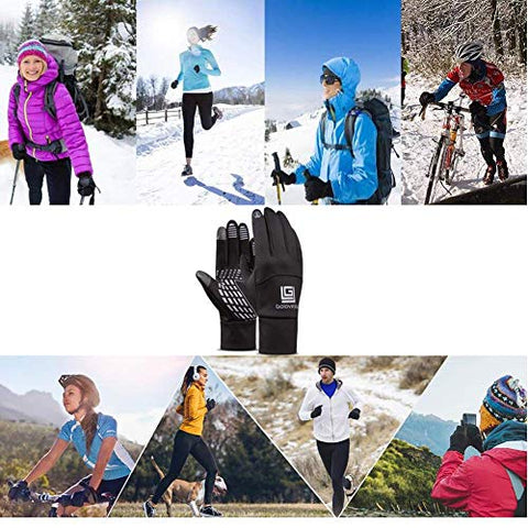 Image of Touch Screen Gloves Outdoor Wind Water Proof Driving Running Winter Warm Glove for Women Men (XL)