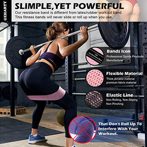 Resistance Booty Band Set:3 Non-Slip Fabric Exercise Bands for Butt, Leg and Arm Workout. Perfect Gym and home Workouts for women. Exercise Program and Carry Bag Included.Same resistance level.