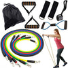 Resistance Bands Set, Exercise Fitness Bands with Door Anchor, 5 Exercise Bands, Stretch Rope, Foam Handles, Legs Ankle Straps, Exercise Guide for Resistance Training, Home Workouts