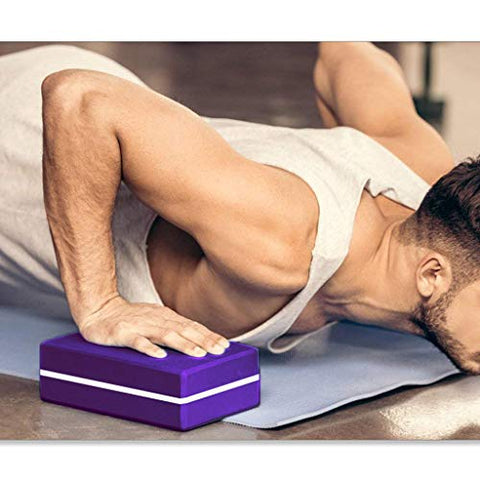Image of Yoga Blocks Set of 2- Exercise, Fitness, Stretching, Yoga Bricks- EVA Foam- Provides Stability and Balance (Black)