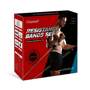 Clispeed Stackable Resistance Bands 11-Piece Set with Extra Large Handles, Door Anchor, Ankle Straps, Exercise Guide and Carrying Case