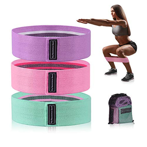 Image of Strength Booty Fabric Bands, Fabric Resistance Bands for Legs and Booty, Workout Hip Circle Bands and Carrying Bag Included, 3 Pack/Set SP147