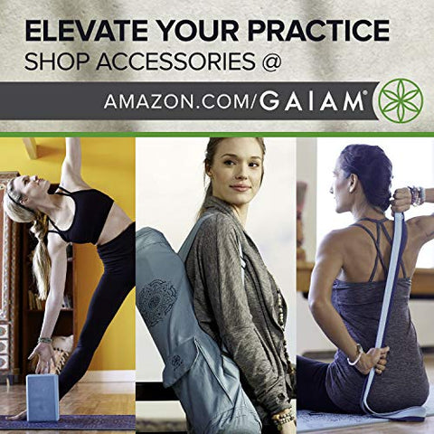 Image of Gaiam Yoga Mat Premium Print Reversible Extra Thick Exercise & Fitness Mat for All Types of Yoga, Pilates & Floor Exercises, Reversible Print Yoga Mat, 05-63143, Fossil Flair, 6mm