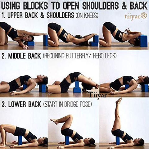 Image of Tiiyar Yoga Block Strap Set - Set of 2 Premium Yoga Block Light Weight and Yoga Strap (3 inch High Density)