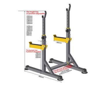 Home Gym Equipment Adjustable Squat Rack With Dip Bars