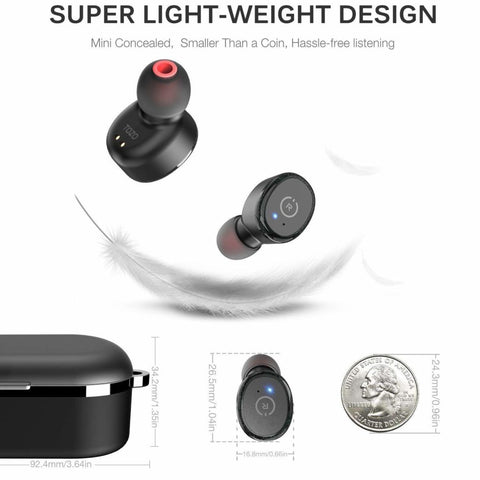 Image of TOZO T10 TWS Bluetooth 5.0 Earbuds True Wireless Stereo Headphones IPX8 Waterproof in-Ear Wireless Charging Case Built-in Mic Headset Premium Sound with Deep Bass for Running Sport