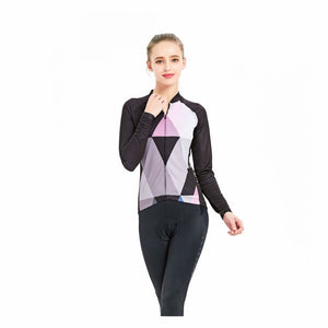 Women's Cycling Long Sleeve Breathable Jersey Set 3D Padded Long Pants Bike Shirt Bicycle Tights Clothing