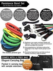 TheFitLife Exercise and Resistance Bands Set - Stackable up to 110 lbs Workout Tubes for Indoor and Outdoor Sports, Fitness, Suspension, Speed Strength, Baseball Softball Training, Home Gym, Yoga …