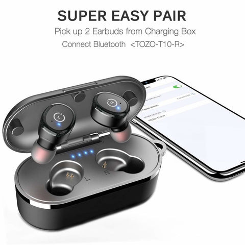 Image of TOZO T10 TWS Bluetooth 5.0 Earbuds True Wireless Stereo Headphones IPX8 Waterproof in-Ear Wireless Charging Case Built-in Mic Headset Premium Sound with Deep Bass for Running Sport