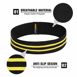 Forcefree+ Hip Resistance Bands - Exercise Bands for Leg, Thigh & Glutes and Butt, Booty - Non-Slip Workout Bands for Men and Women, Yellow-Large