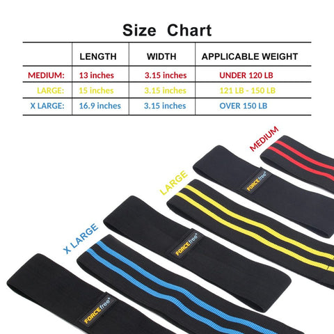 Image of Forcefree+ Hip Resistance Bands - Exercise Bands for Leg, Thigh & Glutes and Butt, Booty - Non-Slip Workout Bands for Men and Women, Yellow-Large