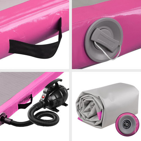 Image of Everfit GoFun 3X1M Inflatable Air Track Mat with Pump Tumbling Gymnastics Pink