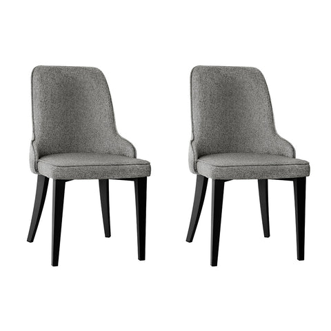 Image of Artiss Set of 2 Fabric Dining Chairs - Grey