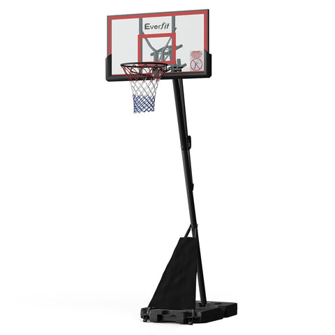 Image of Everfit Portable Basketball Hoop Stand System Height Adjustable Net Ring Red