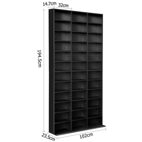 Image of Artiss Adjustable Book Storage Shelf Rack Unit - Black