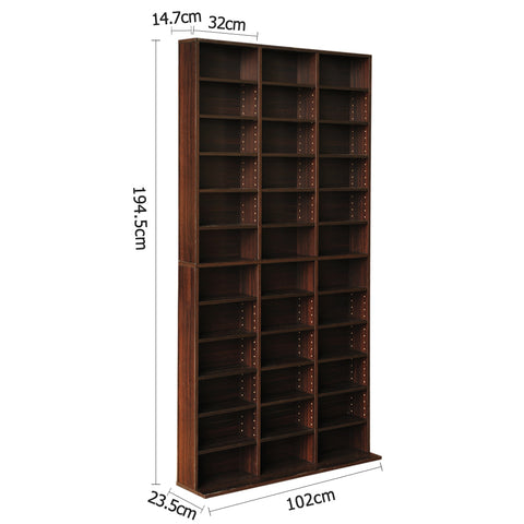 Image of Artiss Bookshelf CD Storage Rack - BERT Brown