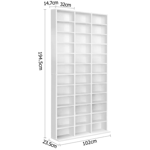 Image of Artiss Adjustable Book Storage Shelf Rack Unit - White