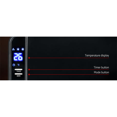 Image of Devanti 2000W Wall Mounted Panel Heater - Black