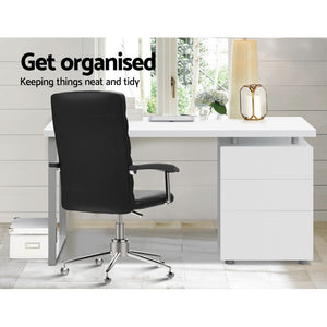 Artiss Metal Desk with 3 Drawers - White