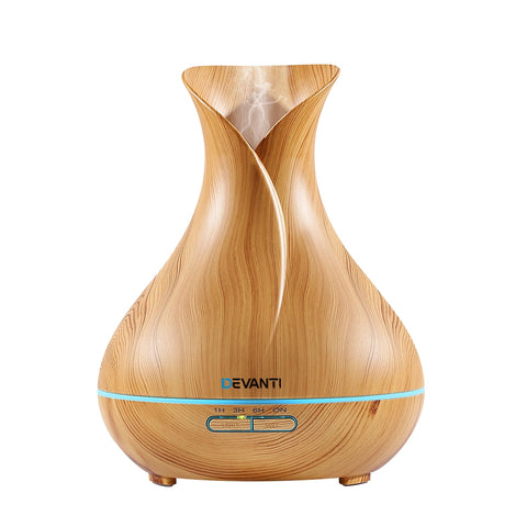 Image of Devanti 400ml 4 in 1 Aroma Diffuser remote control - Light Wood