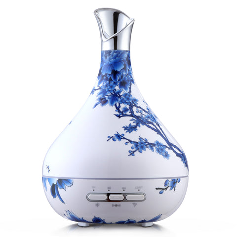 Image of DEVANTI Aroma Diffuser Aromatherapy LED Night Light Air Humidifier Purifier Blue And White Porcelain Pattern 300ml