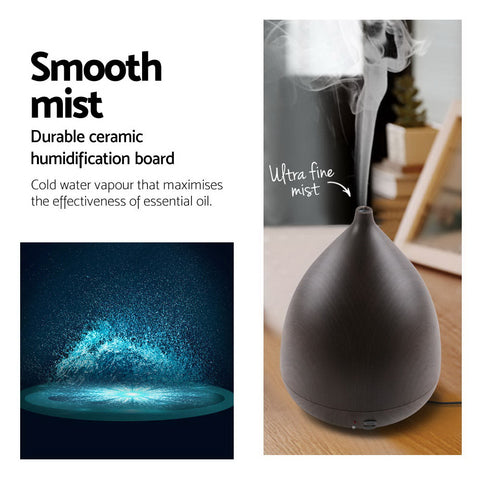 Image of Aroma Diffuser Air Humidifier Dark Wood 300ml