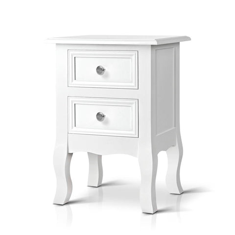 Image of Artiss Bedside Tables Drawers Side Table French Storage Cabinet Nightstand Lamp