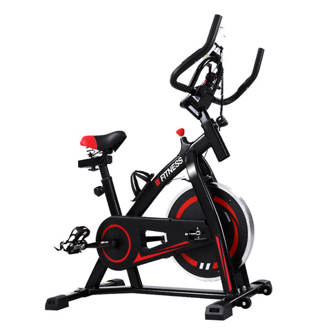 Image of Spin Exercise Bike Flywheel Fitness Commercial Home Workout Gym Machine Bonus Phone Holder Black