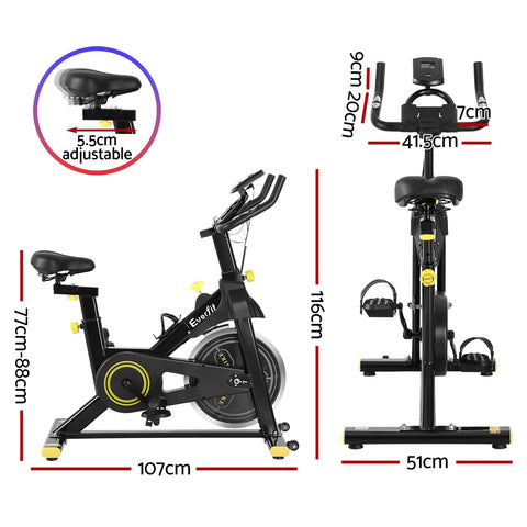 Image of Everfit Magnetic Spin Bike Exercise Bike Cardio Gym Bluetooth APP Connectable