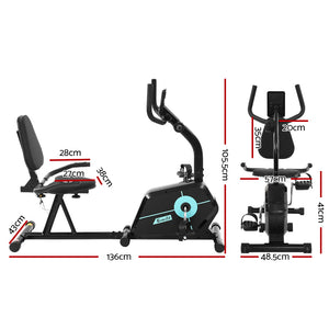 Recumbent Exercise Bike Fitness Cycle Trainer Gym Equipment Everfit Magnetic