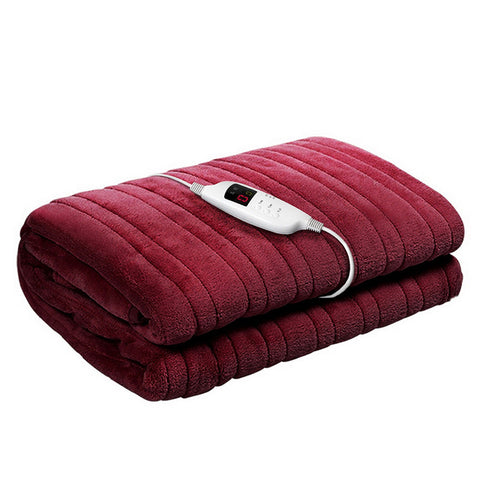 Image of Giselle Bedding Electric Throw Blanket - Burgundy