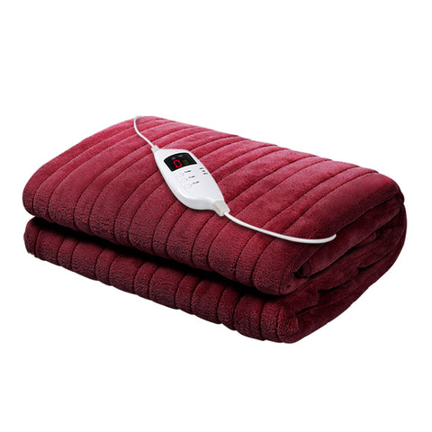 Image of Giselle Bedding Electric Throw Blanket - Burgundy
