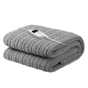 Giselle Bedding Electric Heated Throw Rug Washable Fleece Snuggle Blanket Grey