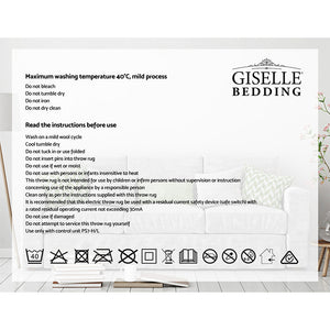Giselle Bedding Electric Throw Rug Flannel Snuggle Blanket Washable Heated Grey and White Checkered