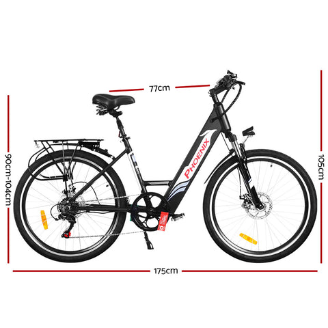 Image of Phoenix 26â€ Electric Bike eBike e-Bike Mountain Bicycle City Battery Motorized Black