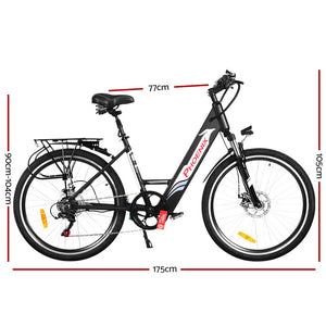 Phoenix 26â€ Electric Bike eBike e-Bike Mountain Bicycle City Battery Motorized Black