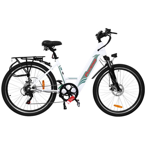 Image of Phoenix 26â€ Electric Bike eBike e-Bike Mountain Bicycle City Battery Motorized White