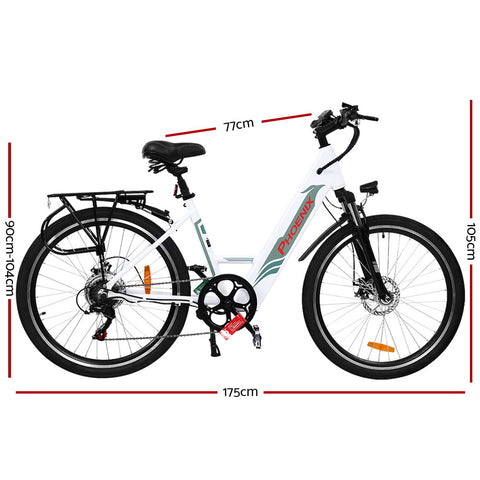 Image of Phoenix 26â€ Electric Bike eBike e-Bike Mountain Bicycle City Battery Motorized White