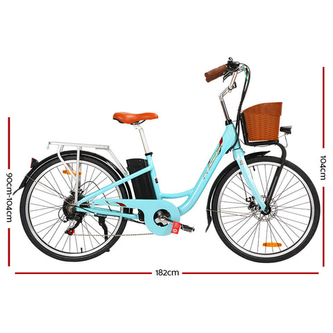 Image of Phoenix 26 inch Electric Bike City Bicycle eBike e-Bike Urban Blue