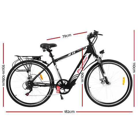 Image of Phoenix 27 Electric Bike eBike e-Bike Mountain Bicycle City Battery Motorized Black"